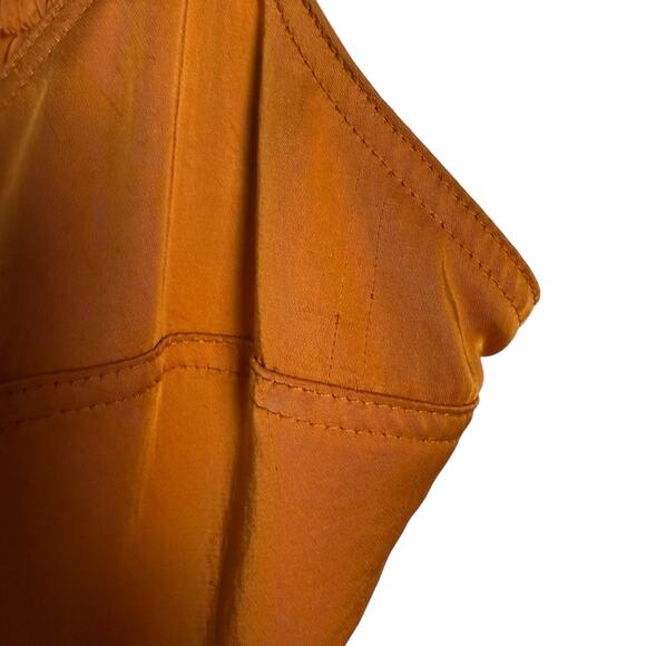A.L.C. Blakely Orange Satin Cutout V-Neck Cocktail Midi Dress Size 6 - Picture 10 of 16